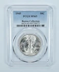 1945 Walking Liberty Half Dollar Boston Collection MS65 PCGS Blue Label