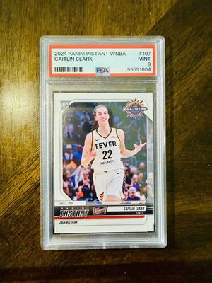 #ad 2024 Panini Caitlin Clark RC PSA 9 RARE Rookie WNBA #107 $139.00