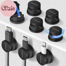 8 Pack Magnetic Cable Management Clips - Ideal Cord Holder for Nightstand, Desk,