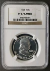 1955 Proof 50c Franklin Silver Half Dollar NGC PF67 Cameo