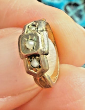 Tiny gold-filled Victorian Pearl Baby ring Uncas mfg. Co. of Providence, R.I.