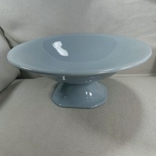 Vtg Heater Pottery Pedestal Bowl Blue Gray 075-41 Footed Centerpiece