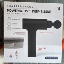Sharper Image Powerboost Deep Tissue Massage Gun, Cordless, 6 Speeds