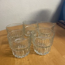 LIBBEY DURATUFF USA CLEAR GLASS JUICE TUMBLER G2168. Set Of 5 Stackable.