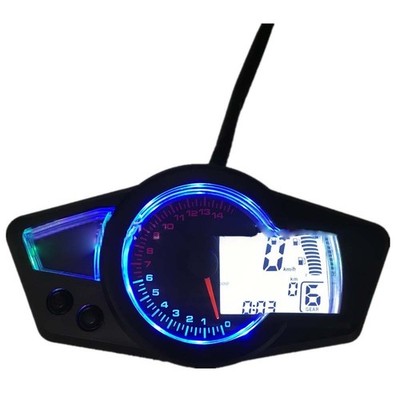 Motorcycle Speedometer Tachometer Gauge LCD Digital Multi Function Odometer #yi