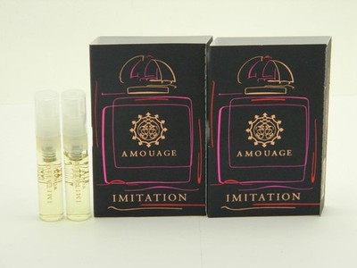 2 X Amouage IMITATION WOMAN EDP Vial Natural Spray 2ml New With Card