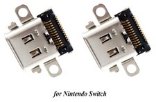 Nintendo Switch 2pc Charging Port Socket USB-C Connector Silver 22N21