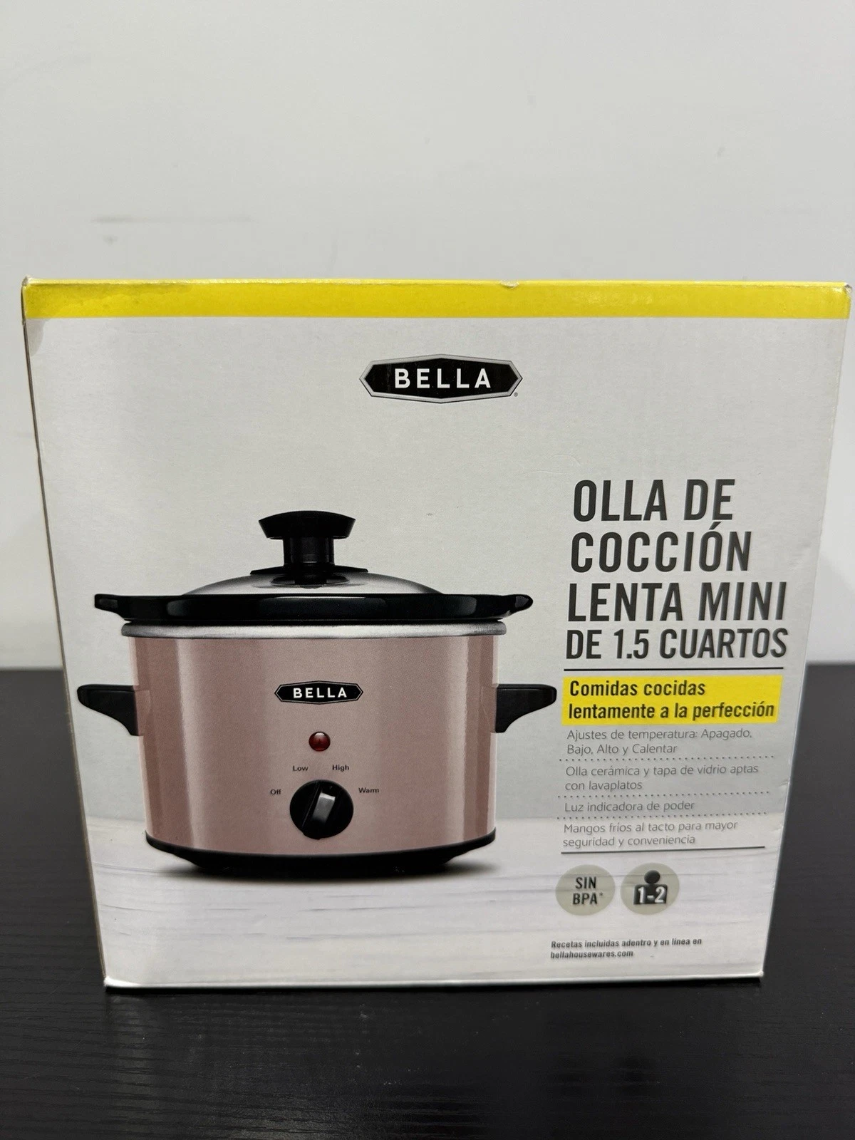 Bella Pink 1.5 qt Slow Cooker Crock Pot Pink/Blush NEW Open Box