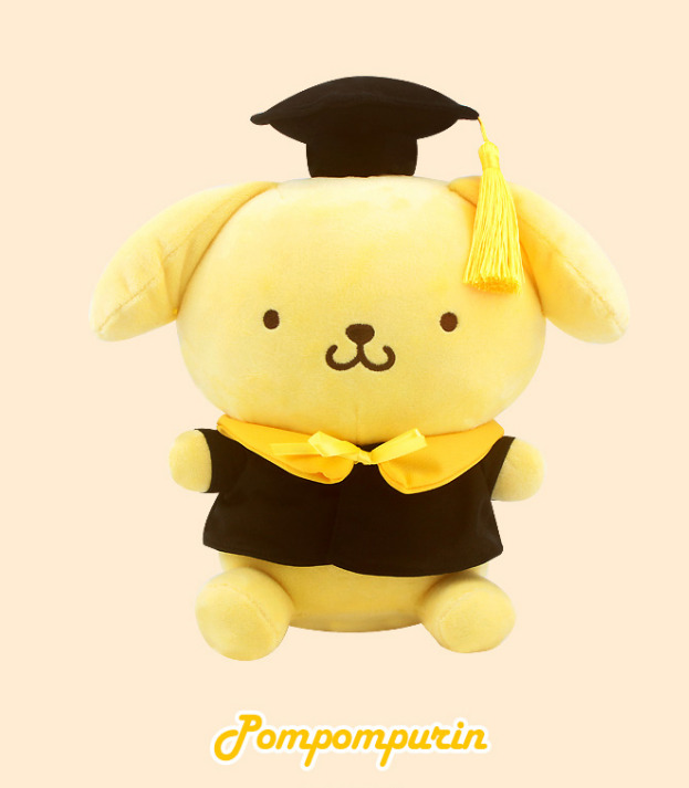 Graduation Doll Sanrio My Melody Kuromi Hello Kitty Pompompurin 28cm H