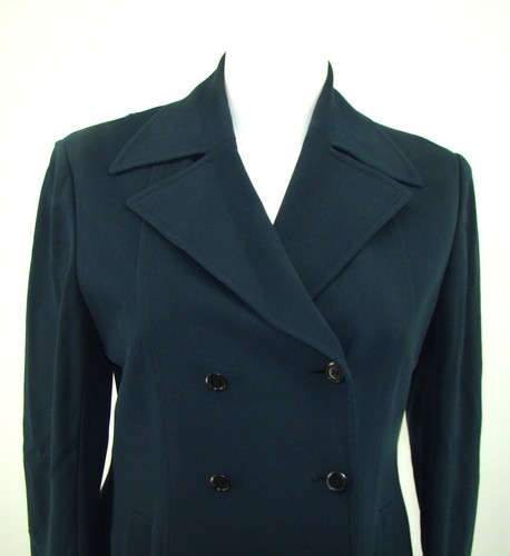HENRI BENDEL WOMENS BLACK DOUBLE BREASTED STRETCH BLAZER JACKET SIZE 14 D151 - Picture 4 of 7
