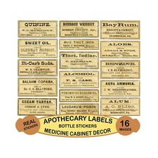 Vintage Apothecary Label Stickers, Medicine Cabinet D cor, Cut  Peel Sheet 1115