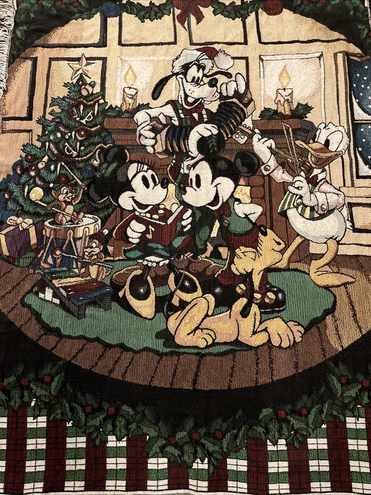 Disney Mickey Christmas Woven Throw Blanket Tapestry