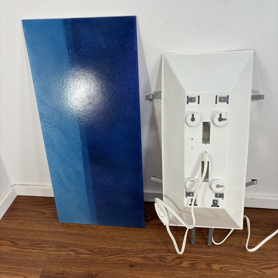 Vintage Ikea Gyllen Wall Sconce Light Art Glass Panel & Fixture 22"x