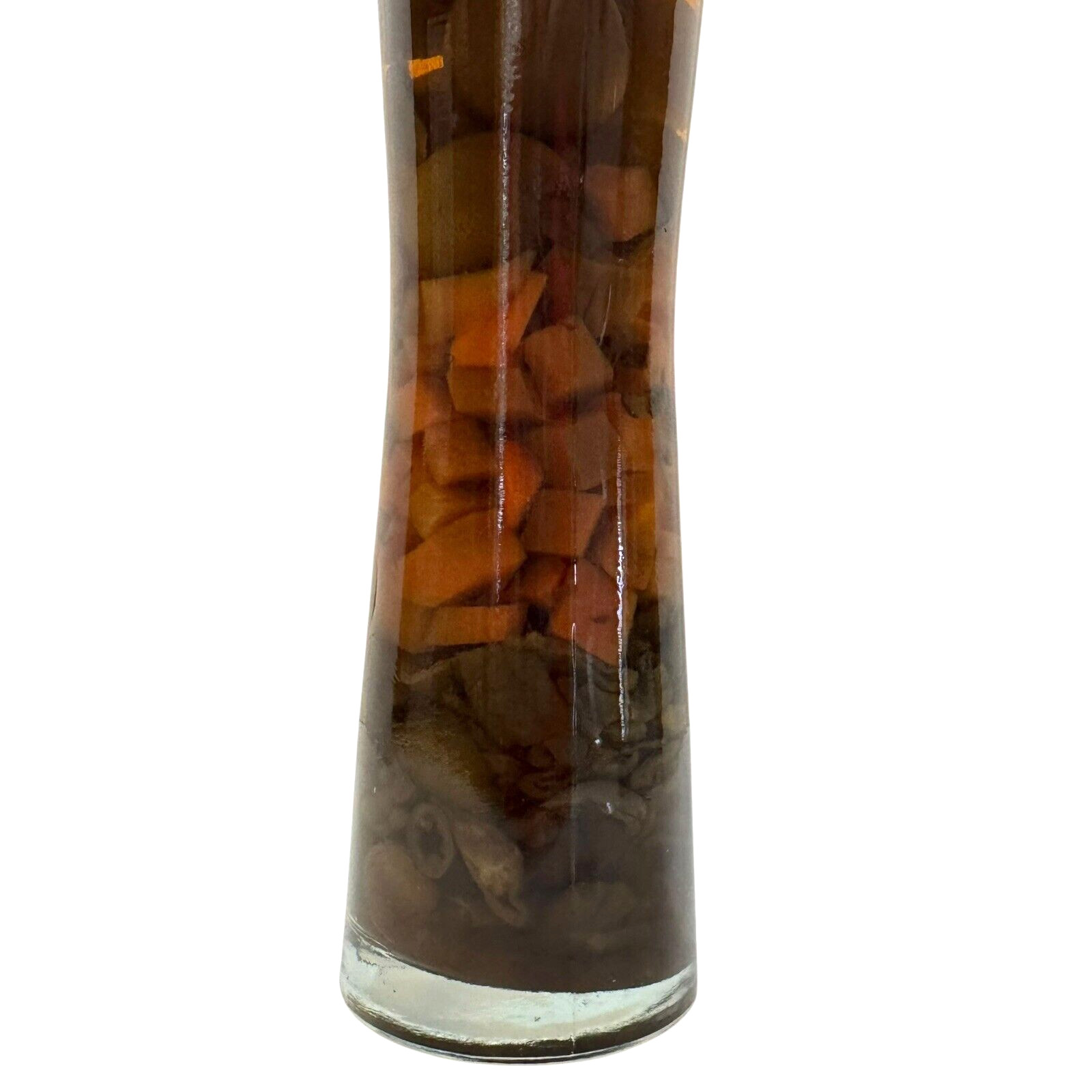 Vintage Oil Vinegar Infused Decorative Kitchen Glass Bottle 14" Olives Peppers