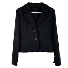 Kenzie Blazer Womens Size 4 Black Button Front Ladies Formal Jacket