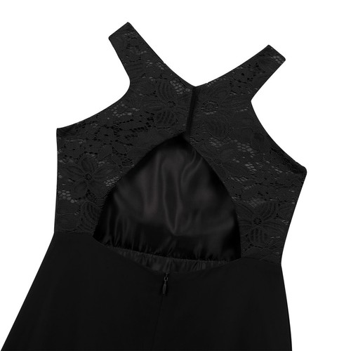 Kids Girls Dress Cutout Back Sundress Prom Dresses Chiffon Dressing Up Event - Picture 22 of 74