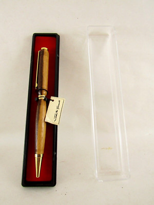  John M. Russell ~ Hand Turned Wood ~ Writing Ink Pen w/Case & Tag