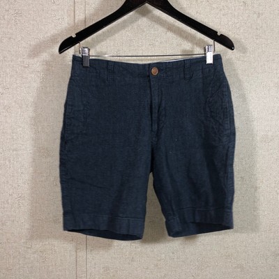 J Crew Men S Size 30 Linen Blend Beach Shorts Dark Blue Ebay