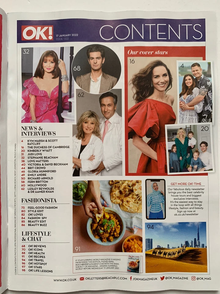 KATE MIDDLETON DUCHESS OF CAMBRIDGE ROYAL FAMILY UK OK MAGAZINE JANUARY 2022 - Image 2 of 2