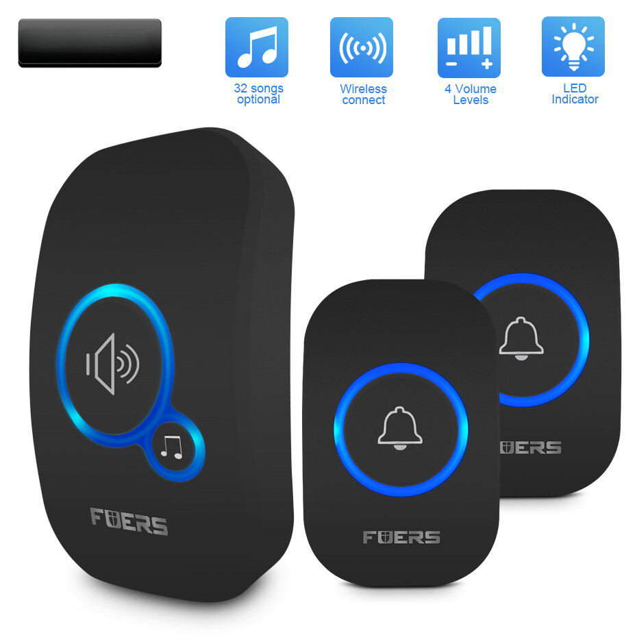 Wireless Waterproof Smart Doorbell with 32 Melodies Battery-Powered Home Alarm Chime-image