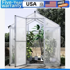 💯6.25 x 6 Ft Greenhouse with 24" x 23" Roof Windows Vent Walk in Sunroom Garden