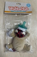 New Wubbanub Pacifier RARE Bear With Buffalo Plaid Hat 0-6 Months