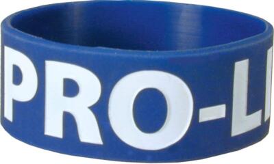 Pro Life, Rubber Blue, 1 inch Pro-Life Awareness Bracelet (Pack of 50)