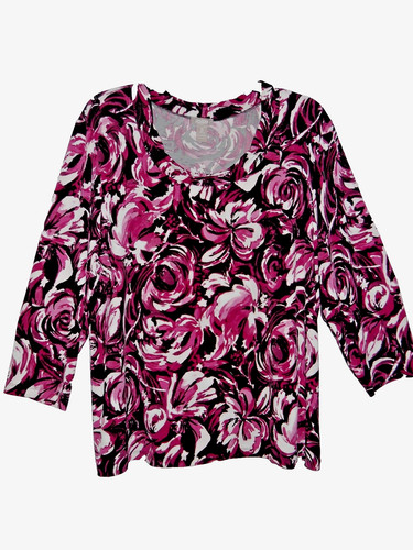 Chico's 3/4 Length Sleeve Top - Multi Color Print - Chico's SZ 3