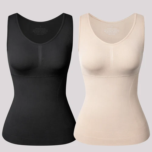 Woimen Tummy Control Slimming Compression Vests Shaping Tank Tops Padded Cami UK - Picture 20 of 21