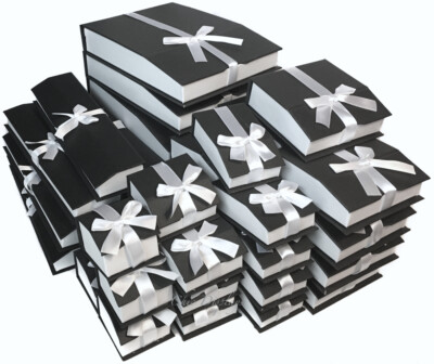 Black Jewelry Gift Boxes for Jewelry Boxes Magnetic Ribbon QUALITY Gift Boxes