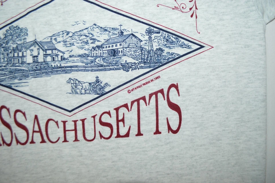 Ashburnham MA 1995 Town Shirt Vintage Single Stitch Screen Stars Best Adult S - Image 3 of 4