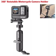 Bike Motorcycle Handlebar Pole Mount Holder Clamp 360 Rotary For SJCAM DJI Gopro
