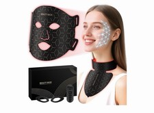 LED Red Light Therapy Mask for Face  Neck   7-in-1, Rechargeable