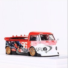 164 Red Vw T1 Rwb Widebody Pickup Bus Rare Diecast Alloy Collectible Car Model