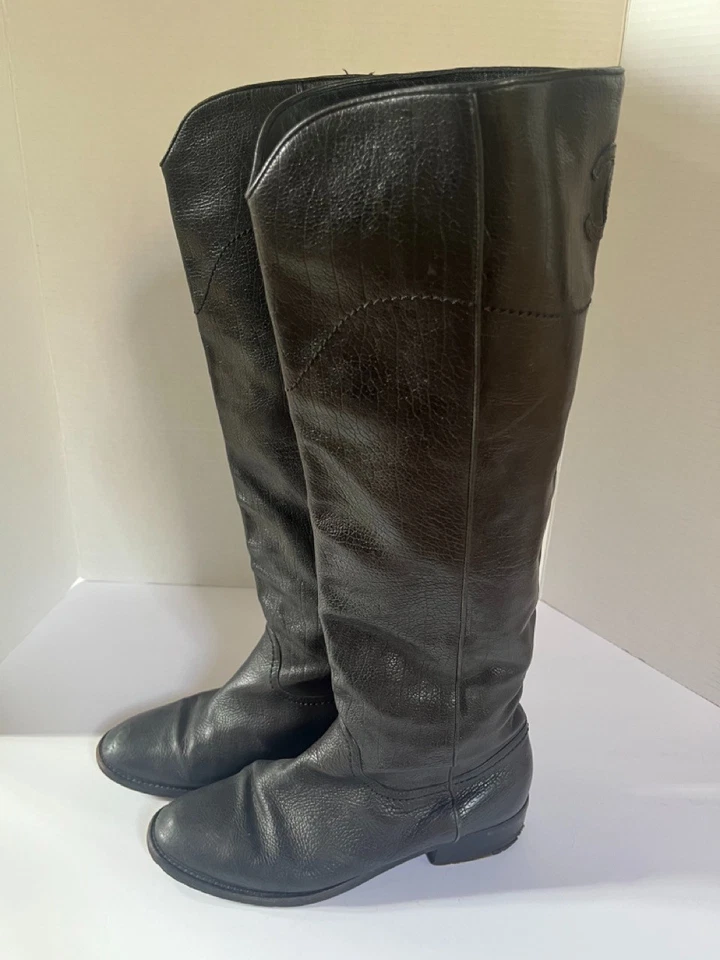 Chanel Botas Hasta la Rodilla Cuero Negro Talla 38 / EE. UU. 7.5 Foto 2 de 4