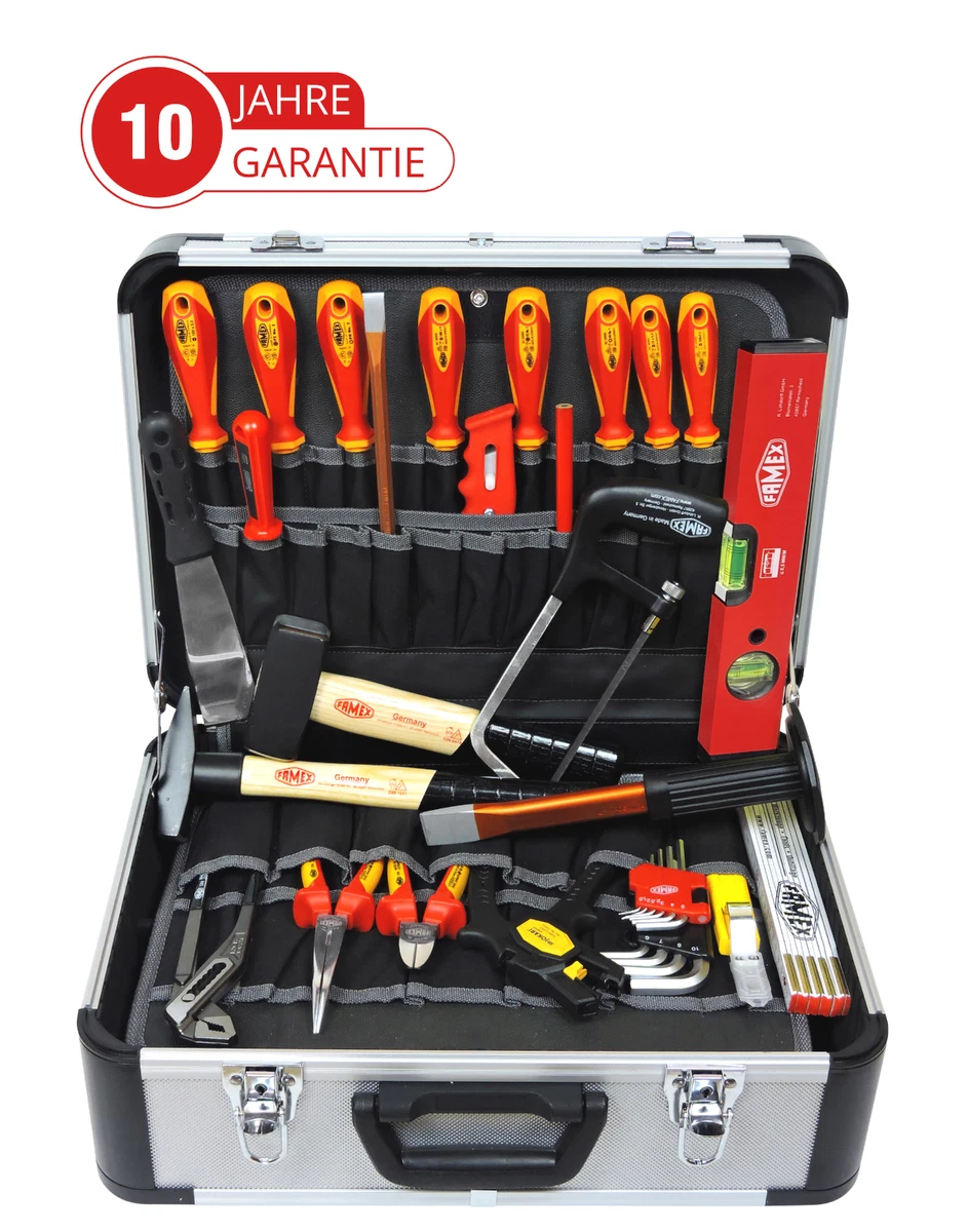 FAMEX Werkzeugset 606-88 Profi Werkzeugkoffer In ABS-Schallenkoffer