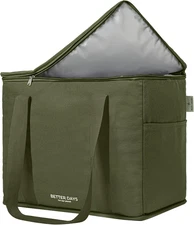 Reusable Insulated Grocery Bag - Canvas, Leak Proof, X Large Cooler Bag, Insulat