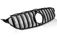 KüHlergrill Mercedes C-Klasse W205 18-21 Sport Look Schwarz Chrom