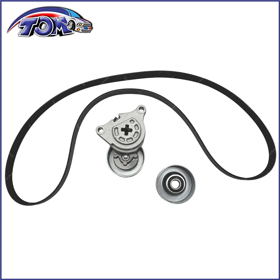 Serpentine Belt Drive Component Kit For 2001-2004 Subaru Outback 3.0L 90K-38489A Foto 3 de 4