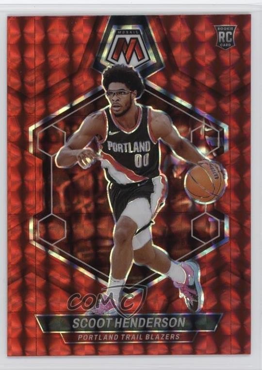 2023-24 Panini Mosaic Rookies Red Mosaic Prizm Scoot Henderson #216 1s2h