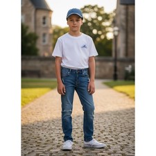Old Navy Slim Jeans Boys Size 16 Blue New Distressed 360 Stretch Built-In Tough