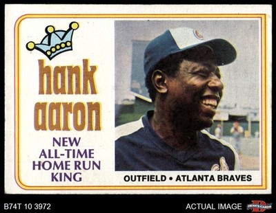 1974 Topps #1 Hank Aaron New All-Time Home Run King Braves HOF 4 - VG/EX