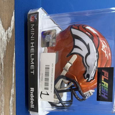 #ad Riddell Denver Broncos Troy Franklin Signed NFL Mini Helmet New $55.00