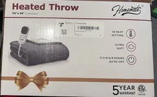 Homemate Electric Heated Blanket Throw 50"x60"Grey