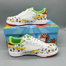 Reebok x Sesame Street Club C Revenge Kids Size 3 White Green Limited Rare NIB