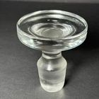 Decanter Stopper Clear Glass / Crystal 3.5” Disc For Steuben, Baccarat, Other