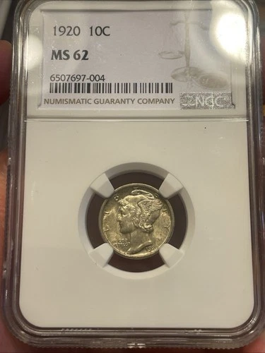 1920-P Mercury Silver Dime 10c NGC MS62 Uncirculated