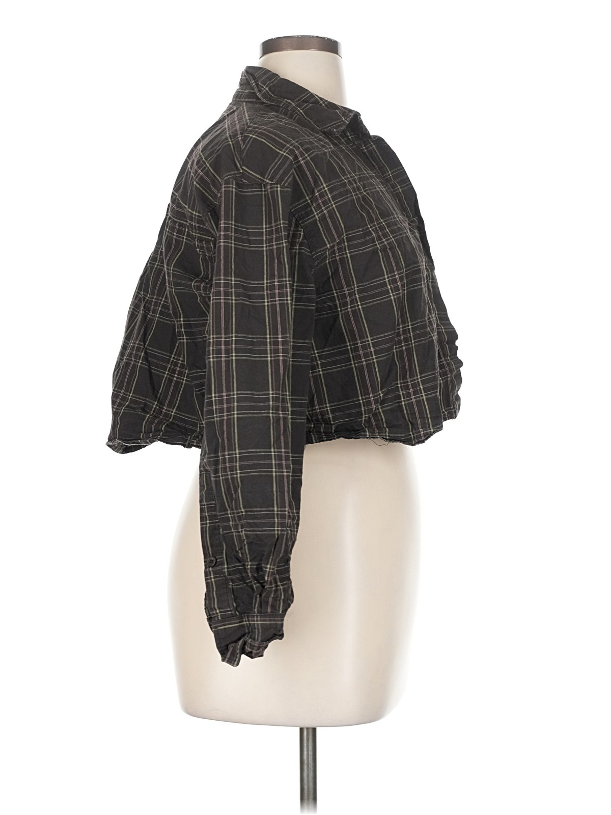 Zara Women Gray 3/4 Sleeve T-Shirt XL thumbnail 3