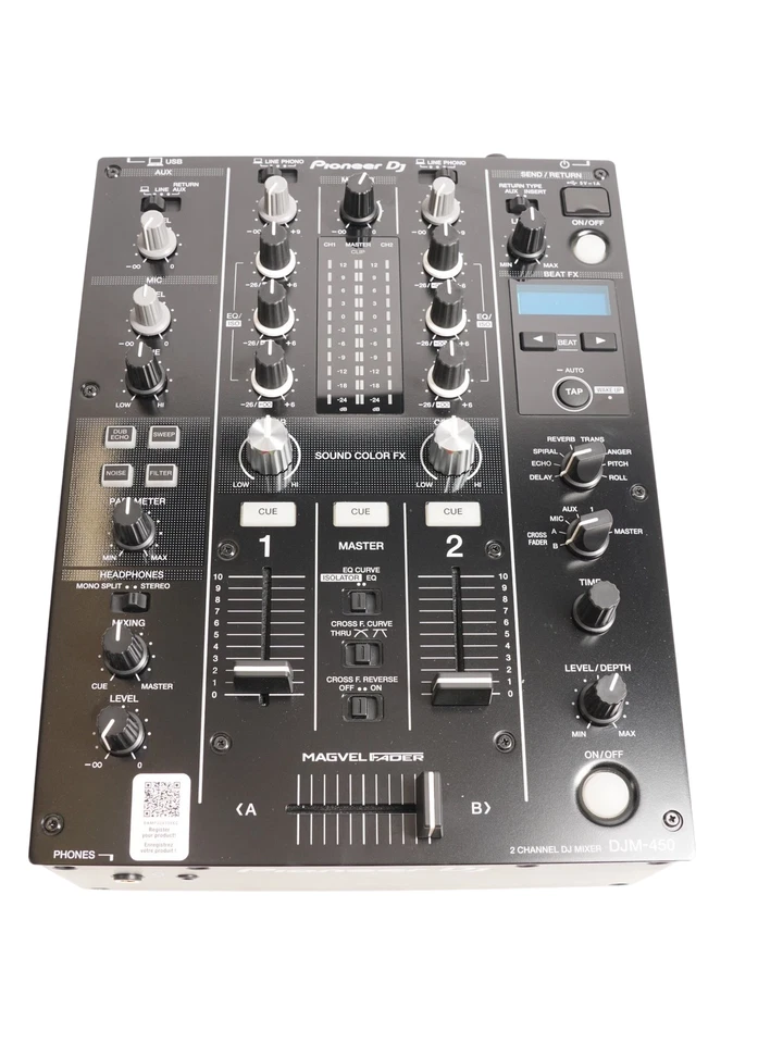 Pioneer DJ Mixer DJM-450 Compact Two-Channel DJM450 Black Performance Rekordbox - Image 2 of 4