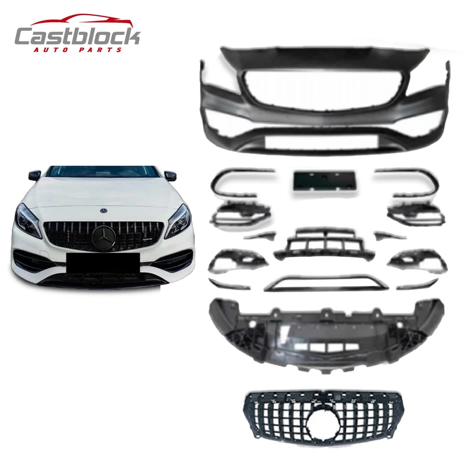 For 2013-2019 Mercedes Benz CLA 250 W117 Facelift CLA 45 Front Bumper Body Kit - Image 2 of 4